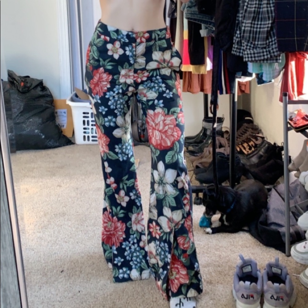 Floral nasty gal bell bottom pants